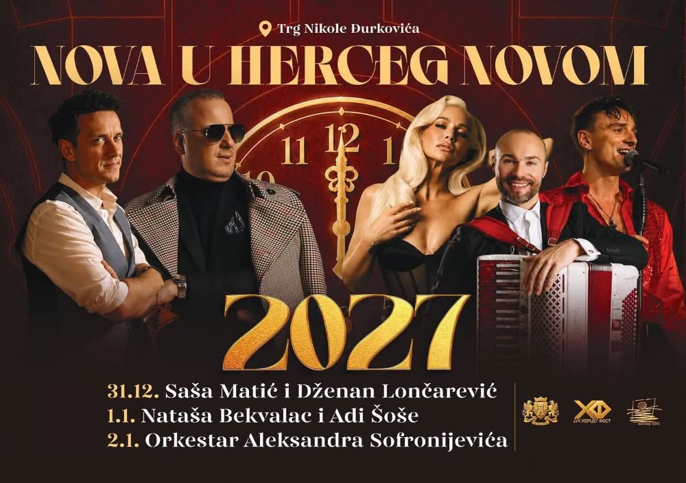 docek-2027-herceg-novi-plakat Gde za Novu godinu 2027? Herceg Novi nudi besplatne koncerte i tri dana slavlja